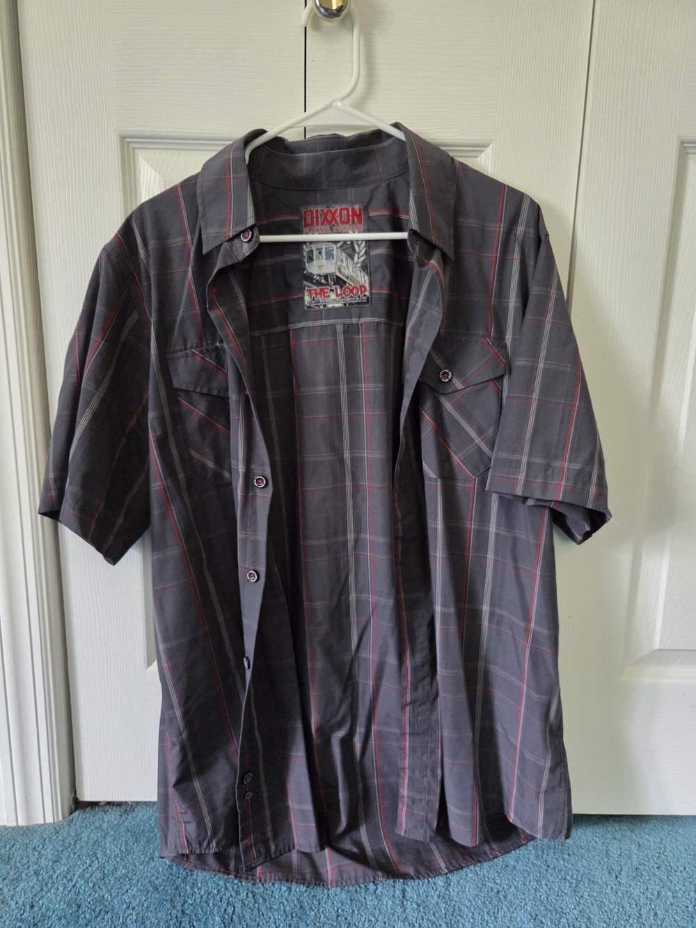 DIXXON The Loop D-Lux Bamboo Blend Men's Short Sleeve Button-Up Charcoal Size L